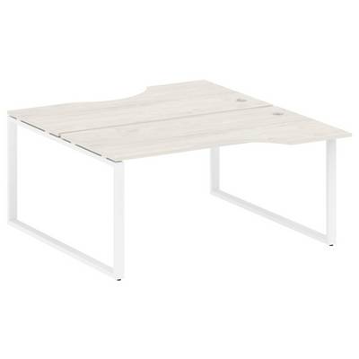 Metal System Style БО.РАС-СА-2.1 (Дуб Наварра/белый) Рабочая станция криволинейная на О-образном м/к