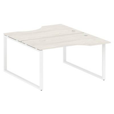 Metal System Style БО.РАС-СА-2.2 (Дуб Наварра/белый) Рабочая станция криволинейная на О-образном м/к