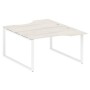 Metal System Style БО.РАС-СА-2.2 (Дуб Наварра/белый) Рабочая станция криволинейная на О-образном м/к