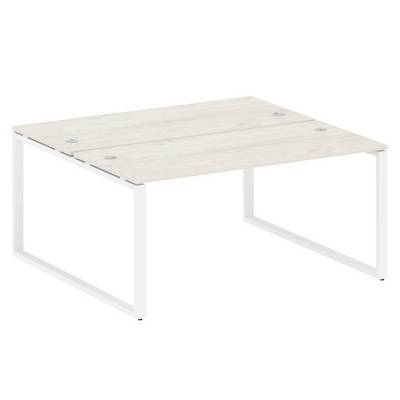 Metal System Style БО.РАС-СП-2.4 (Дуб Наварра/белый) Рабочая станция на О-образном м/к