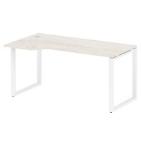 Metal System Style БО.СА-1 Л (Дуб Наварра/белый) Стол криволинейный левый на О-образном м/к