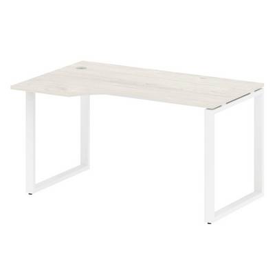 Metal System Style БО.СА-2 Л (Дуб Наварра/белый) Стол криволинейный левый на О-образном м/к