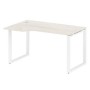 Metal System Style БО.СА-2 Л (Дуб Наварра/белый) Стол криволинейный левый на О-образном м/к