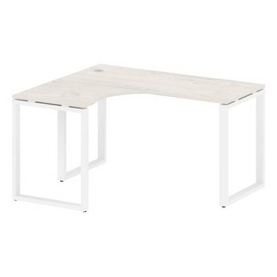 Metal System Style БО.СА-3 Л (Дуб Наварра/белый) Стол криволинейный левый на О-образном м/к
