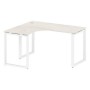 Metal System Style БО.СА-3 Л (Дуб Наварра/белый) Стол криволинейный левый на О-образном м/к