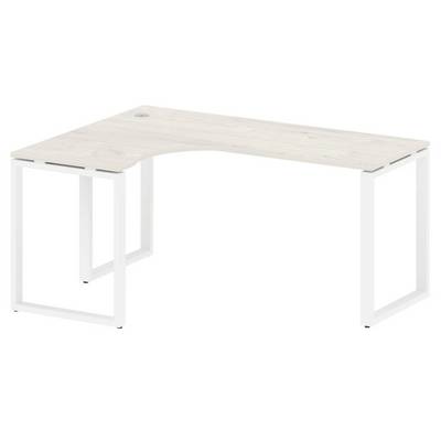 Metal System Style БО.СА-4 Л (Дуб Наварра/белый) Стол криволинейный левый на О-образном м/к