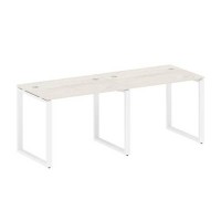Metal System Style БО.СМ-2.1 (Дуб Наварра/белый) Рабочая станция на 2 раб.места на О-образном м/к