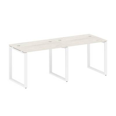 Metal System Style БО.СМ-2.1 (Дуб Наварра/белый) Рабочая станция на 2 раб.места на О-образном м/к