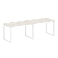 Metal System Style БО.СМ-2.2 (Дуб Наварра/белый) Рабочая станция на 2 раб.места на О-образном м/к