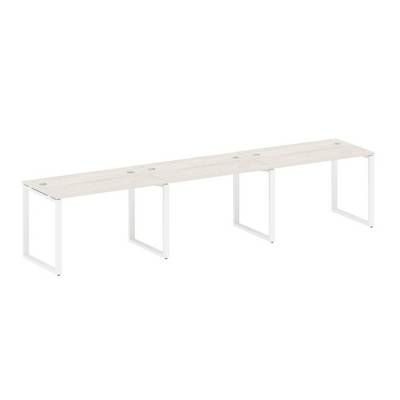 Metal System Style БО.СМ-3.2 (Дуб Наварра/белый) Рабочая станция на 3 раб.места на О-образном м/к