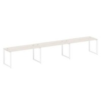 Metal System Style БО.СМ-3.4 (Дуб Наварра/белый) Рабочая станция на 3 раб.места на О-образном м/к