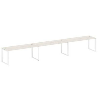 Metal System Style БО.СМ-3.5 (Дуб Наварра/белый) Рабочая станция на 3 раб.места на О-образном м/к