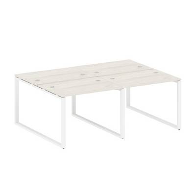 Metal System Style БО.СМ-4.1 (Дуб Наварра/белый) Рабочая станция на 4 раб.места на О-образном м/к