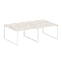 Metal System Style БО.СМ-4.2 (Дуб Наварра/белый) Рабочая станция на 4 раб.места на О-образном м/к