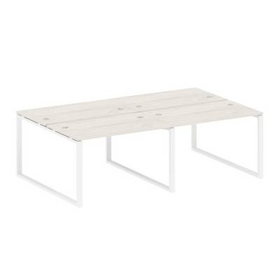 Metal System Style БО.СМ-4.2 (Дуб Наварра/белый) Рабочая станция на 4 раб.места на О-образном м/к