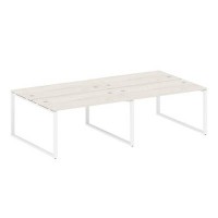 Metal System Style БО.СМ-4.3 (Дуб Наварра/белый) Рабочая станция на 4 раб.места на О-образном м/к