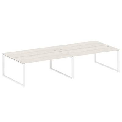 Metal System Style БО.СМ-4.5 (Дуб Наварра/белый) Рабочая станция на 4 раб.места на О-образном м/к