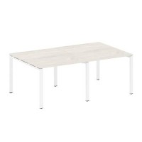 Metal System Style БП.ПРГ-2.1 (Дуб Наварра/белый) Переговорный стол (2 столешницы) на П-образном м/к