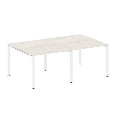 Metal System Style БП.ПРГ-2.1 (Дуб Наварра/белый) Переговорный стол (2 столешницы) на П-образном м/к
