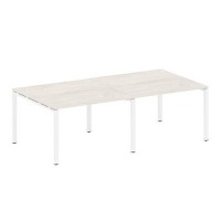 Metal System Style БП.ПРГ-2.2 (Дуб Наварра/белый) Переговорный стол (2 столешницы) на П-образном м/к