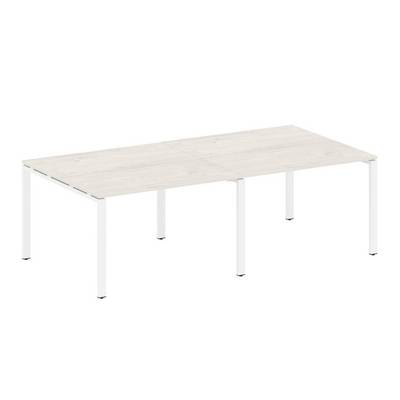 Metal System Style БП.ПРГ-2.2 (Дуб Наварра/белый) Переговорный стол (2 столешницы) на П-образном м/к