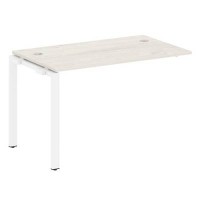 Metal System Style БП.ПРС-СП-1.2 (Дуб Наварра/белый) Проходной наборный элемент рабочей станции на П-образном м/к (проходная опора Б.ОСП-72, столешница, комплект траверс)