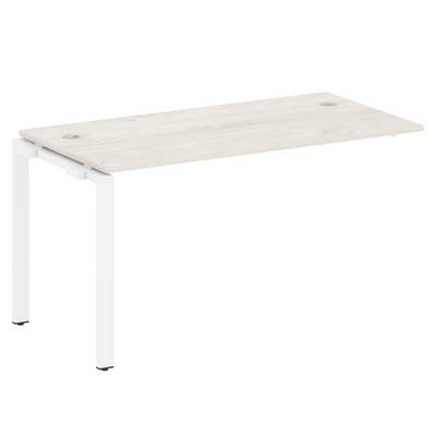 Metal System Style БП.ПРС-СП-1.3 (Дуб Наварра/белый) Проходной наборный элемент рабочей станции на П-образном м/к (проходная опора Б.ОСП-72, столешница, комплект траверс)