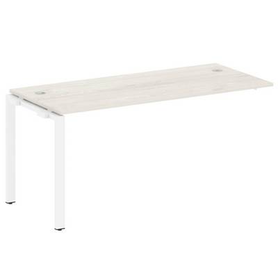 Metal System Style БП.ПРС-СП-1.4 (Дуб Наварра/белый) Проходной наборный элемент рабочей станции на П-образном м/к  (проходная опора Б.ОСП-72, столешница, комплект траверс)