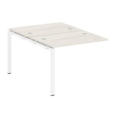 Metal System Style БП.ПРС-СП-2.1 (Дуб Наварра/белый) Проходной наборный элемент рабочей станции на П-образном м/к  (проходная опора Б.ОСП-147, две столешницы, два комплекта траверс)