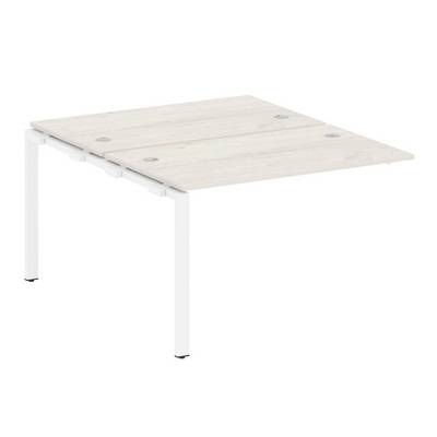 Metal System Style БП.ПРС-СП-2.2 (Дуб Наварра/белый) Проходной наборный элемент рабочей станции  на П-образном м/к  (проходная опора Б.ОСП-147, две столешницы, два комплекта траверс)