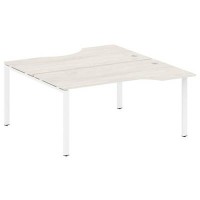 Metal System Style БП.РАС-СА-2.1 (Дуб Наварра/белый) Рабочая станция криволинейная на П-образном м/к