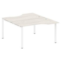 Metal System Style БП.РАС-СА-2.2 (Дуб Наварра/белый) Рабочая станция криволинейная на П-образном м/к