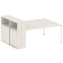 Metal System Style БП.РС-СШК-2.5 (Дуб Наварра/белый) Рабочая станция на П-образном м/к с опорным шкафом-купе