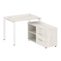 Metal System Style БП.РС-СТС-2.1 Пр (Дуб Наварра/белый) Рабочая станция на П-образном м/к с опорной тумбой правая
