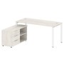 Metal System Style БП.РС-СТС-2.4 Л (Дуб Наварра/белый) Рабочая станция на П-образном м/к с опорной тумбой левая