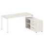 Metal System Style БП.РС-СТС-2.4 Пр (Дуб Наварра/белый) Рабочая станция на П-образном м/к с опорной тумбой правая