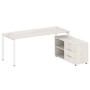 Metal System Style БП.РС-СТС-2.5 Пр (Дуб Наварра/белый) Рабочая станция на П-образном м/к с опорной тумбой правая