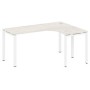 Метал Систем БП.СА-4 Пр (Дуб Наварра/белый) Стол криволинейный правый на П-образном м/к