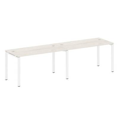 Metal System Style БП.СМ-2.3 (Дуб Наварра/белый) Рабочая станция на 2 раб.места на П-образном м/к