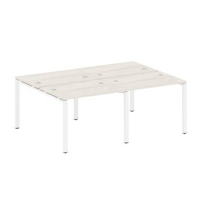 Metal System Style БП.СМ-4.1 (Дуб Наварра/белый) Рабочая станция на 4 раб.места на П-образном м/к