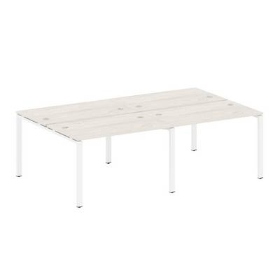 Metal System Style БП.СМ-4.2 (Дуб Наварра/белый) Рабочая станция на 4 раб.места на П-образном м/к