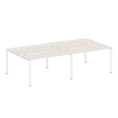 Metal System Style БП.СМ-4.3 (Дуб Наварра/белый) Рабочая станция на 4 раб.места на П-образном м/к