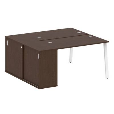 Metal System Style БА.РС-СШК-1.2 (Венге цаво/белый) Рабочая станция на А-образном м/к с опорным шкафом-купе