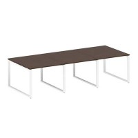 Metal System Style БО.ПРГ-3.1 (Венге цаво/белый) Переговорный стол (3 столешницы) на О-образном м/к