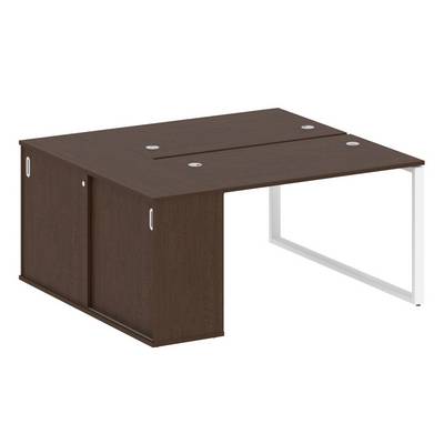 Metal System Style БО.РС-СШК-1.2 (Венге цаво/белый) Рабочая станция на О-образном м/к с опорным шкафом-купе