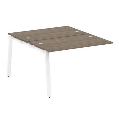 Metal System Style БА.ПРС-СП-2.2 (Вяз благородный/белый) Проходной наборный элемент рабочей станции на А-образном м/к (проходная опора Б.ОСП-147, две столешницы, два комплекта траверс)