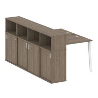 Metal System Style БА.РС-СШК-4.1 (Вяз благородный/белый) Рабочая станция на А-образном м/к с опорным шкафом-купе