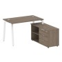 Metal System Style БА.РС-СТС-2.2 Пр (Вяз благородный/белый) Рабочая станция на А-образном м/к с опорной тумбой правая