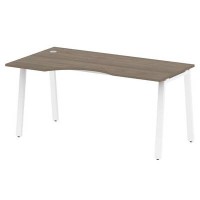 Metal System Style БА.СА-1 Л (Вяз благородный/белый) Стол криволинейный левый на А-образном м/к