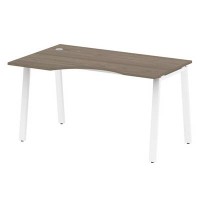 Metal System Style БА.СА-2 Л (Вяз благородный/белый) Стол криволинейный левый на А-образном м/к
